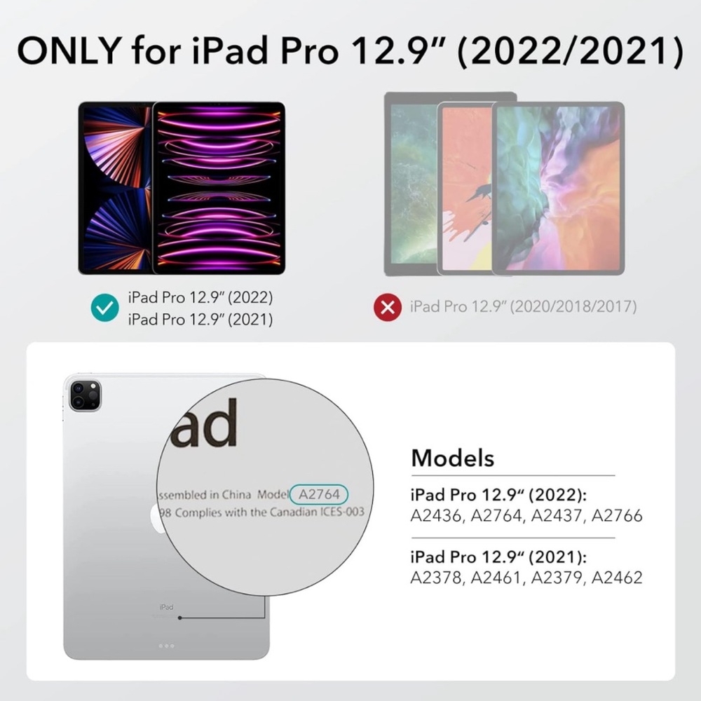 ESR for iPad Pro 12.9 Folio Case (2022/2021, 6th/5th Generation) - Picture 3 of 16